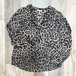 Joie Silk Leopard Print Blouse